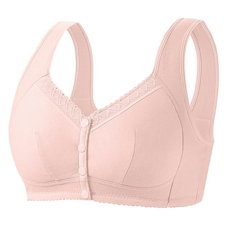 YHGFVOKJ Bras for Women Comfortable Non Padded Cups Smoothing Solid Color Bra No Underwire Seamless Underwear Full Coverage Bra Light Pink 42