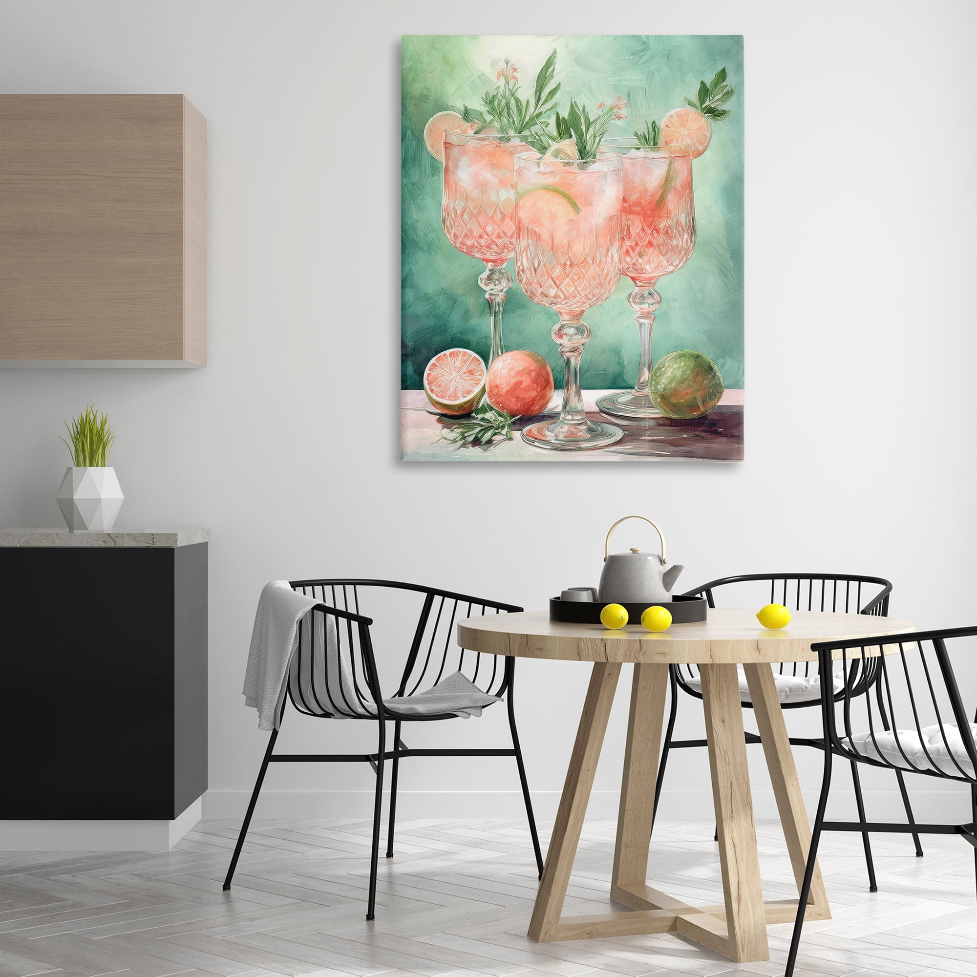 Stupell Industries Pastel Grapefruit Cocktails Food & Beverage Painting Wrapped Canvas Art Print Wall Art, 36 x 48