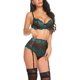thumbnail image 2 of Conjunto de lencería para mujer con ligueros, sujetador sexy y bragas con aros, 2 of 7