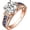 Sapphire-Rose Gold Plated, variant on 1 CT Blue Moissanite Ring, S925 Sterling Silver Round Cut Engagement Wedding Band for Women, Size 8