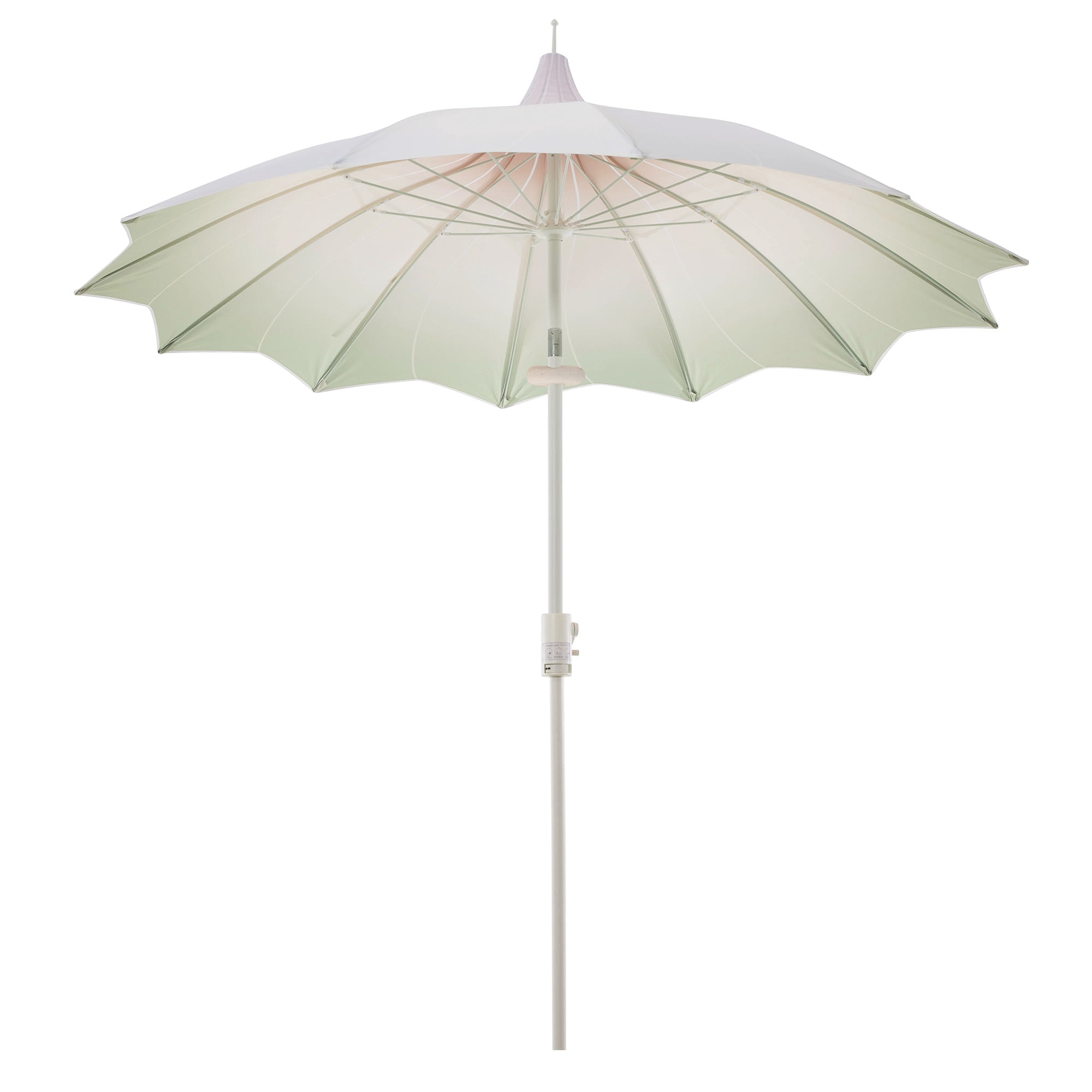 LAUSAINT HOME 9FT Outdoor Patio Umbrella with LED Light & Crank Handle, Gradient Green