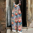 thumbnail image 2 of pstuiky Christmas Outfits for Women, Women Christmas Overalls Print Loose Adjustable Overalls Wide Leg Belt Pocket Overallschristmas Jumpsuit for Women Red XL, 2 of 5