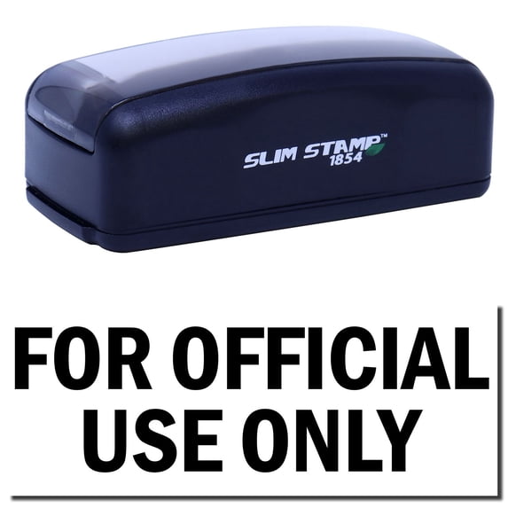 Large Pre-Inked For Official Use Only Stamp, Slim 1854, Ultra Slim Design, Impression Size 1-13/16" by 2-1/2", Up to 25,000 Impressions - Black Ink