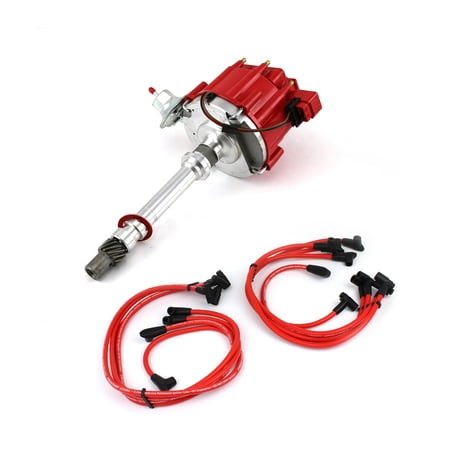 Speedmaster PCE385.1019 Compatible with Chevy SBC 350 BBC 454 65K Coil HEI Distributor w/10.5 MM Spark Plug Wires