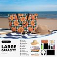 thumbnail image 5 of Kdxio Autumn Pumpkins Gingham for Beach Bag for Women Large Beach Tote Bag Waterproof Sandproof Swim Bag with Zipper Pockets Beach Vacation Travel, 5 of 7