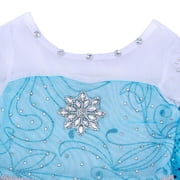 Jurebecia Princess Dress for Girls Birthday Party Blue Costume up Toddlers Kids Christmas Halloween Cosplay Clothes with Accessories 4T(3-4Years)