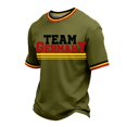thumbnail image 2 of Soccer Cup 2026 Jersey for Men, Crew Neck Short Sleeve Team Deutschland Tee with Flag Trim & Stripes - Lightweight Breathable Mesh Fan Top for Match Day Army Green L, 2 of 4
