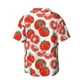 thumbnail image 2 of Vsdgher Hand Drawn Tomatoes Print Men's Wrinkle Free Untucked Cuban Shirt Business Casual Button Down Shirts Short Sleeve Shirt, 2 of 7