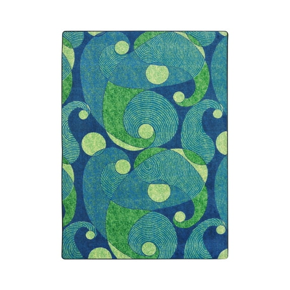 Joy Carpets Kid Essentials - Teen Area Rugs Jazzy - Rectangle - 5'4" x 7'8"- Blue/Teal