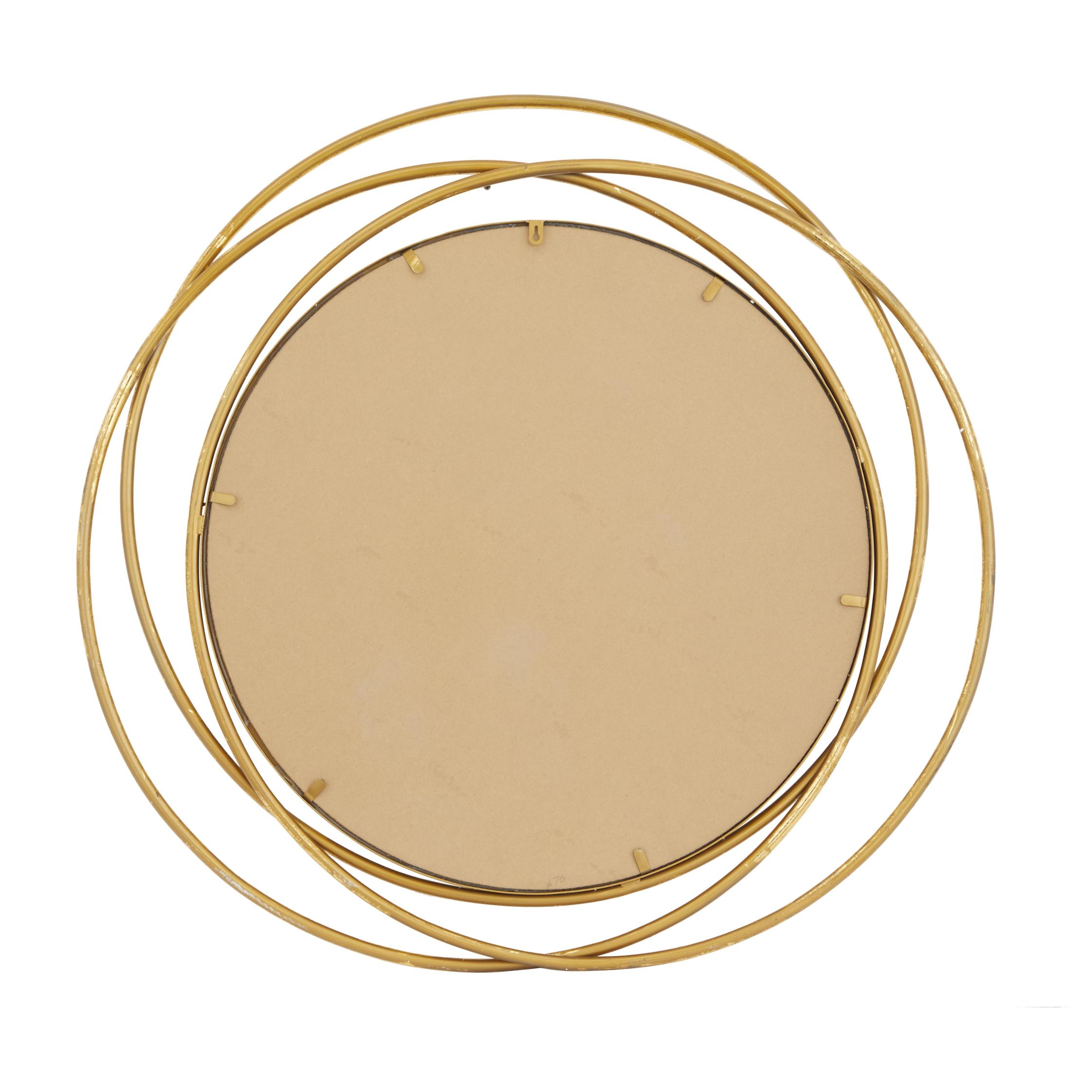 DecMode 41" x 41" Gold Wall Mirror with Overlapping Circles