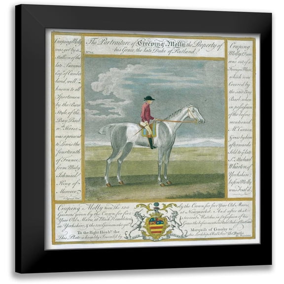 Spencer, Thomas 12x12 Black Modern Framed Museum Art Print Titled - Portrait and Pedigree, Creeping Molly