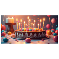 thumbnail image 2 of Birthday Celebration Cake Candles Dripping Icing Bubbles Backdrop Banner Party Decoration Happy Birthday Supplies Photography Props Background, 2 of 4