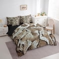 thumbnail image 3 of Feelyou Snake Print Bedding Comforter Set 7-Piece, Modern Fashion King Bedding Sets, Honeycomb Geometric Bed Sheets, Super Cozy Room Decorative, 3 of 7