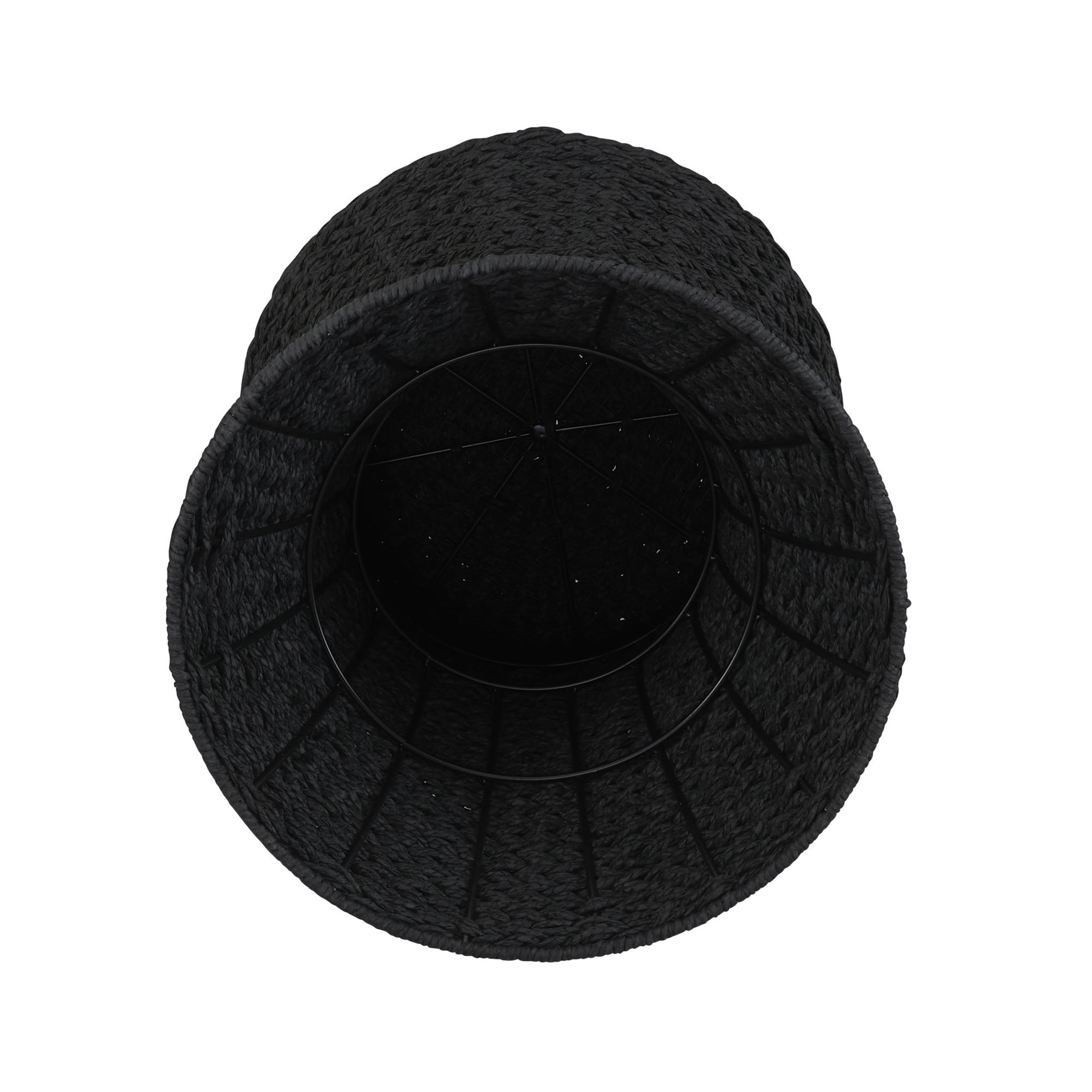 Household Essentials Handwoven Paper Rope Stool with Hourglass Shape, Black