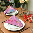 thumbnail image 3 of 1 Pack 20'' x20" Satin Table Napkins Dinner Napkins for wedding Party Decoration events Watermelon Hue Flamingos, 3 of 6