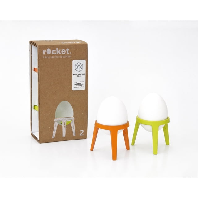 Set de Porta Huevos Brainstream Rocket Trípode Lima Naranja 2 Piezas