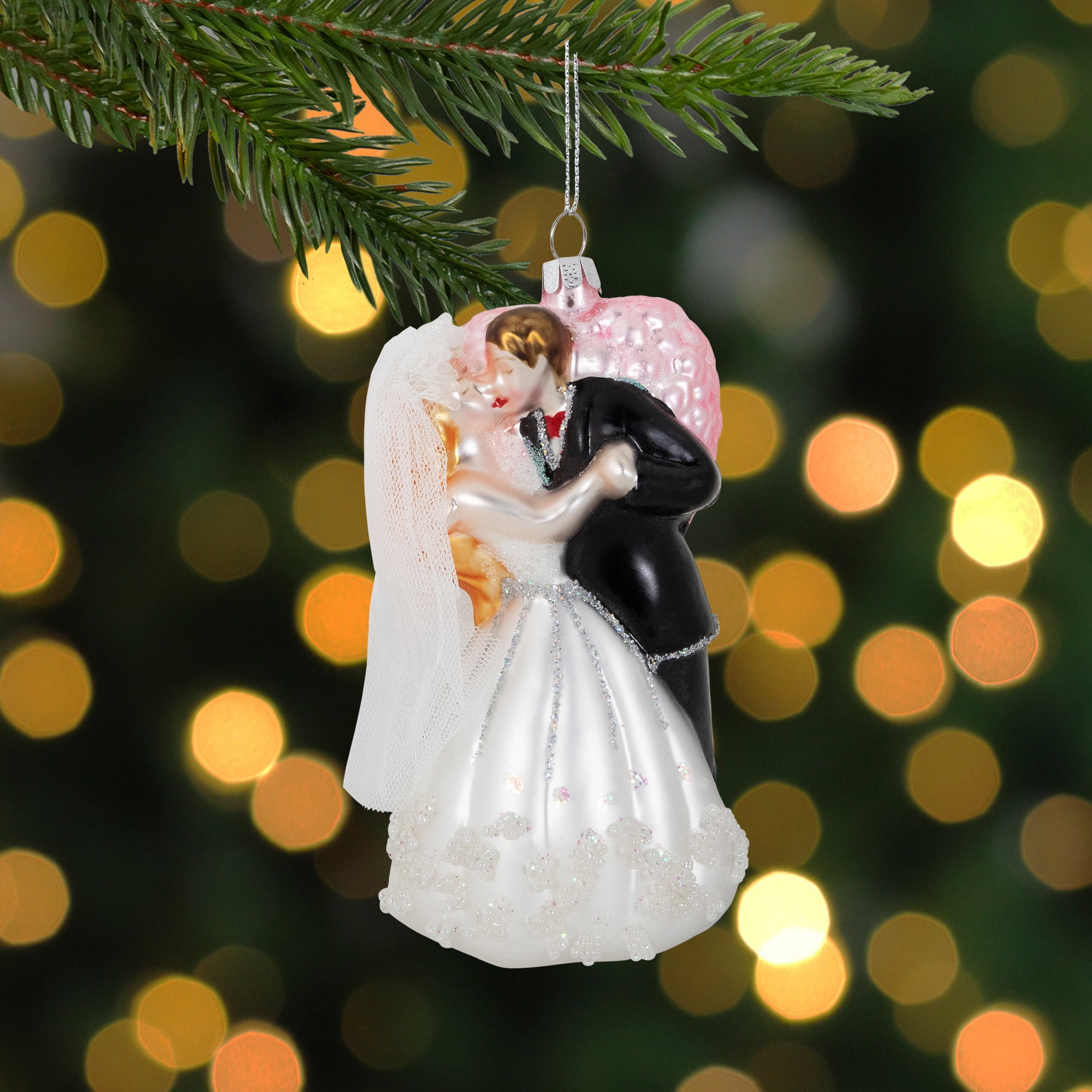 Bride and groom sale christmas tree ornament