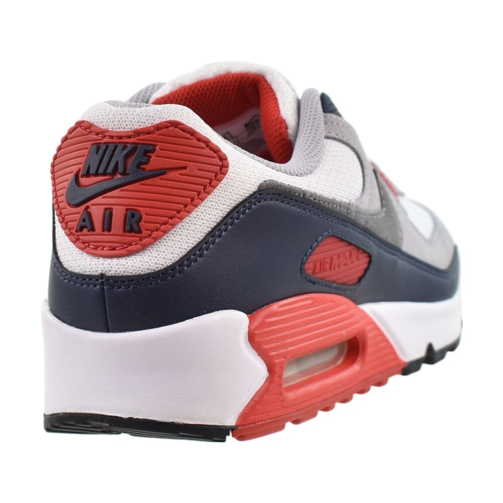 Men's Nike Air Max 90 White/Cool Grey-University Red (DM0029 117) - 11.5