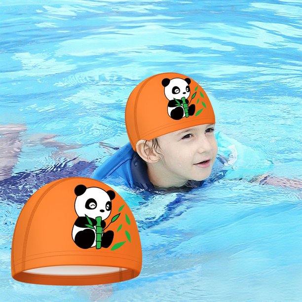 Cartoons Waterproof Coating Swimming Cap Universals Hair Care Elastic Comfortable And Non Restrictive Head Swimming Cap