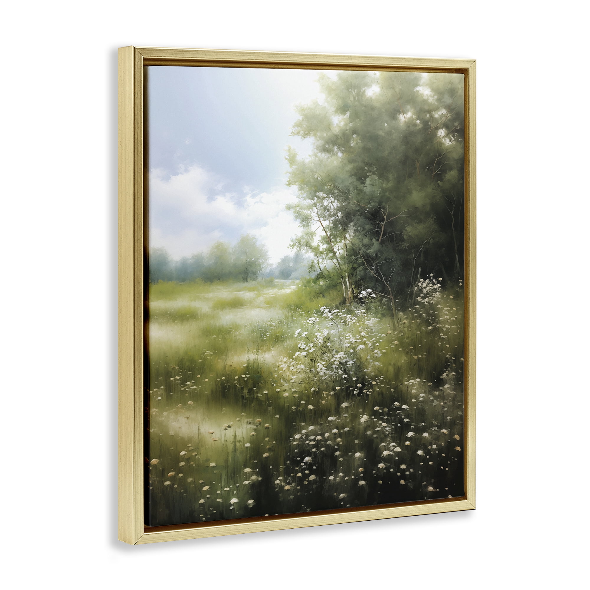 Stupell Industries Greener Pastures Landscape Gold Framed Floater Canvas Wall Art, design by Heidi Kuntz