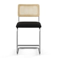 thumbnail image 5 of Pemberly Row Cane Back Fabric Counter Height Stool (Set of 2) in Black, 5 of 5