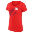 thumbnail image 2 of Women's G-III 4Her by Carl Banks  Red New York Giants Super-Slim Fit Lightweight Subtle Football T-Shirt, 2 of 3