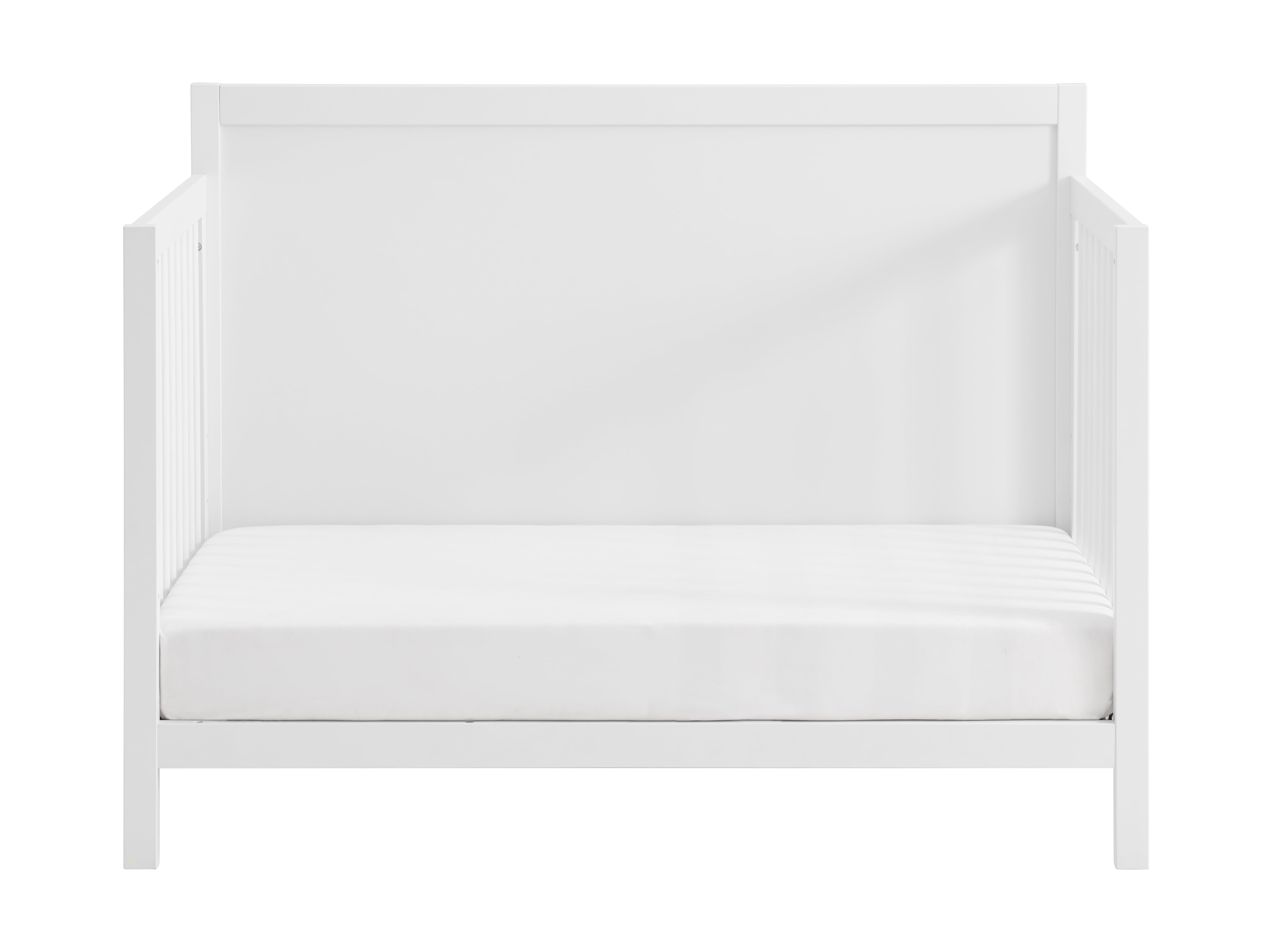 Oxford Baby Essential 4-in-1 Convertible Panel Crib with Round Spindles, White