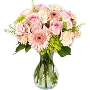 Oh Darling by Arabella Bouquets Fresh Cut Rose, Floral, Pink Flowers with Opal Vase