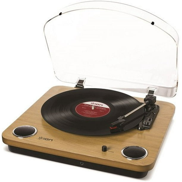 Ion Audio Max Lp 3 Speed Belt Drive Turntable With Built In Speakers 1 8 Aux Input Natural Wood Walmart Com Walmart Com