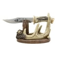 thumbnail image 2 of Western Rustic 8 Point Buck Stag Deer Antlers Display With Elk Sculpted Dagger, 2 of 10