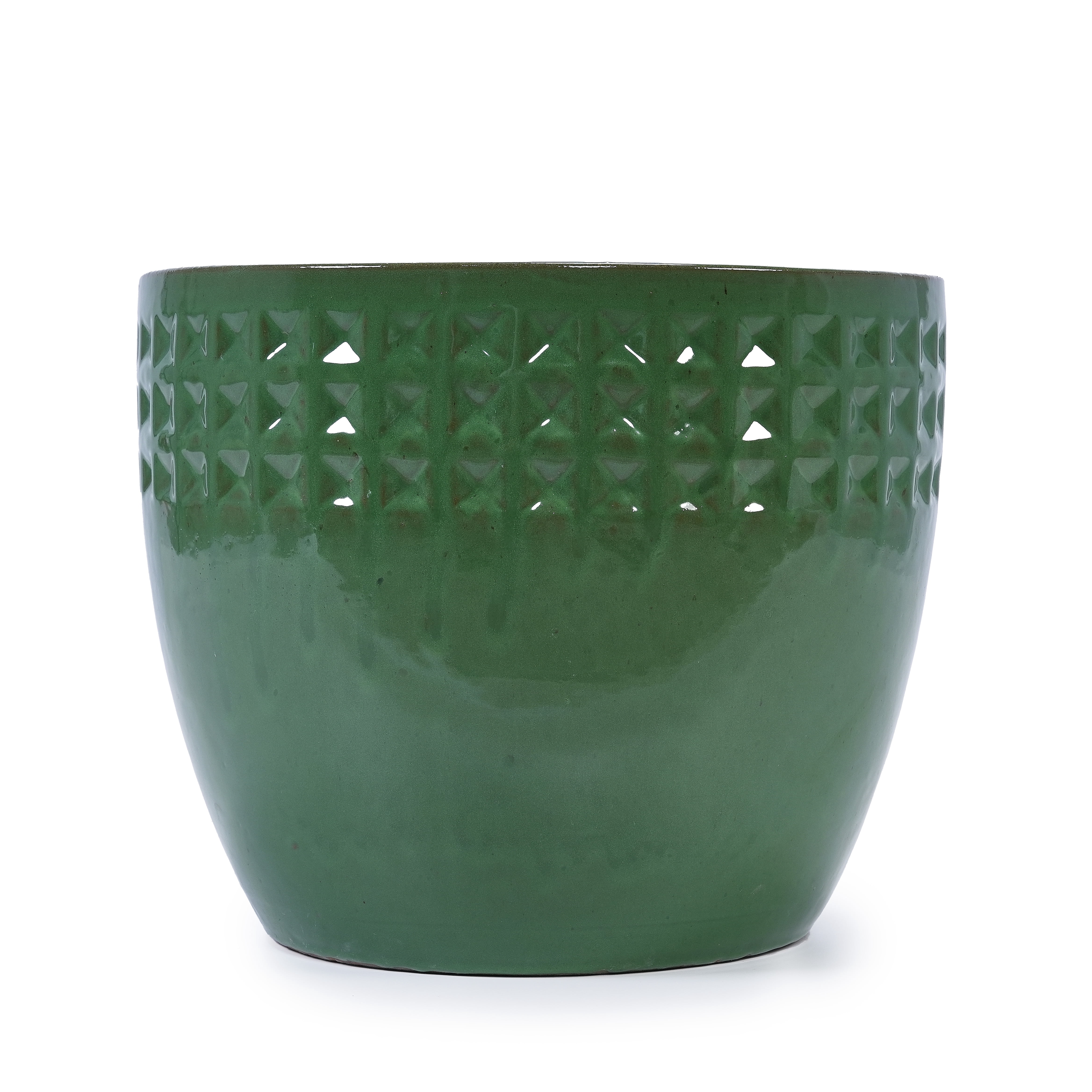 MAYEERTY 3 Pack Ceramic Plant Pots, Planter for Indoor Outdoor Patio, Garden, Green