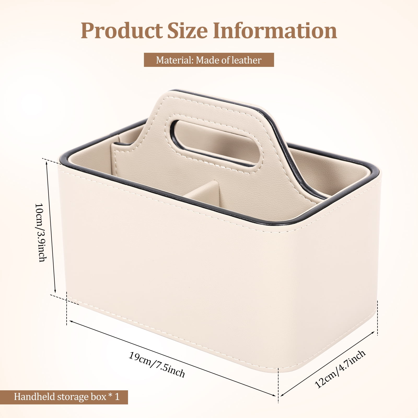 PU Leather Desk Organizer Luxury Remote Control Holder for Home, Office Desk Accessories Table Caddy Bedside Nightstand Organizer