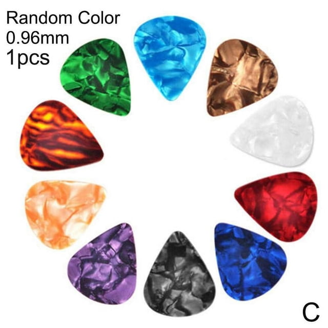 Lttoisl Acoustic Electric Guitar Picks, Celluloid Bulk Guitar Plectrums, Medium & Heavy Gauge Assortment (0.46mm, 0.71mm, 0.96mm) for Beginners & Professionals, Random Colors 10-Pack