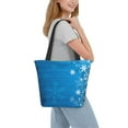 thumbnail image 2 of Salouo Blue Christmas for Shoppers Tote for Women Foldable Handbags with Big Capacity Casual One-Shoulder Shopping Bag Hobo Bags Fit for Office/Shopping/Park, 2 of 6