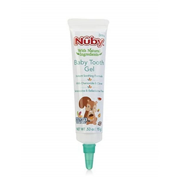 nuby natural baby tooth gel for sore gums.53 oz, benzocaine free