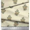 thumbnail image 3 of Soimoi Rayon Fabric Leaves & Floral Block Print Sewing Fabric Yard 56 Inch Wide, 3 of 3