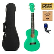 Oscar Schmidt OU1CSFG Concert Ukulele, Surf Green, Basswood, w/ Gigbag Bundle