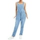 thumbnail image 3 of TRKIYQC Jeans de tirantes de mezclilla azul para mujer con bolsillos y correa ajustable, pantalones de mezclilla largos sueltos de cintura alta Pantalones rectos TRKIYQC moda, 3 of 10