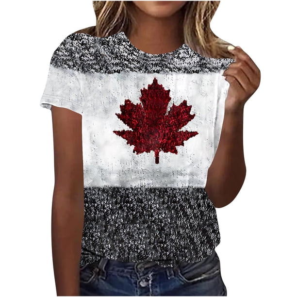 Tops de Manga Corta para las Mujeres de Ajuste Suelto Nueva Camiseta de Manga Corta Impresa con Suéter, Cuello Redondo de Poliéster