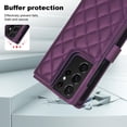 thumbnail image 3 of Case Wallet for Samsung Galaxy S21 Ultra, [Wristlet & Crossbody Strap] RFID Blocking 5 Card Slots Stand [Shockproof TPU Shell] PU Leather Magnetic Flip Cover Compatible with S21 Ultra, Darkpurple, 3 of 9