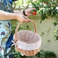 thumbnail image 3 of 1pc Wicker Woven Basket Storage Basket with Linen Cloth for Wedding Picnic Party, 3 of 4