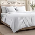 thumbnail image 4 of Bare Home Organic Cotton Duvet Cover Set - 400 Thread Count - Sateen Weave - Twin/Twin XL, White, 2-Pieces, 4 of 10