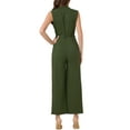 thumbnail image 3 of REFINED ATTIRE Women's Jumpsuit V Neck High Waist Sleeveless Long Pants Jumpsuit S Army Green, 3 of 5