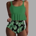 thumbnail image 5 of qucoqpe Womens Two Piece Bathing Suits Sexy Crew Neck Ruffle Flowy Swimsuits Floral Print Swimwear Beachwear, 5 of 5