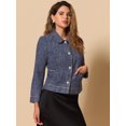 thumbnail image 4 of DARING DIVA Pearl Button Contrast Trim Coats Fashion Jackets M Navy Blue, 4 of 6