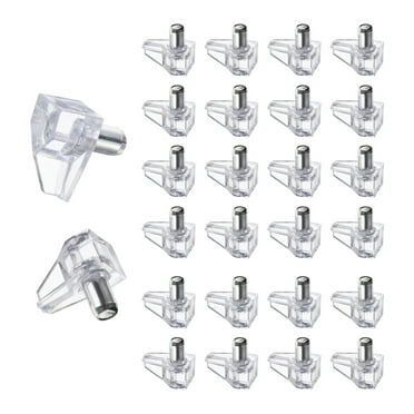 40pcs Clear Shelf Pegs, Shelf Support Peg Clips 5mm Plastic Shelf Pins Replacement Pins for Bookcase Shelves Cupboard