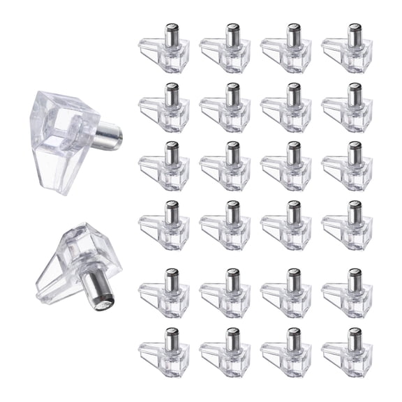 40pcs Clear Shelf Pegs, Shelf Support Peg Clips 5mm Plastic Shelf Pins Replacement Pins for Bookcase Shelves Cupboard