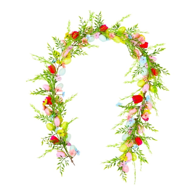 6.23 pies Pascua guirnalda Artificial Spring Garland Decoración del hogar Ornamento colgante para chimenea de gabinete Estante de vacaciones de jardín Estilo C