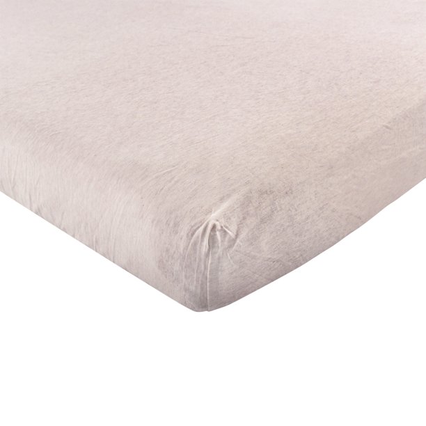 Hudson Baby Fitted Crib Sheet, Heather Oatmeal