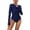 Blue, variant on HNMKIU Rash Guard Swimsuit Women 2026 Solid Color Long Sleeve Sunscreen Surfing Suit Womens Swimsuits Black，L
